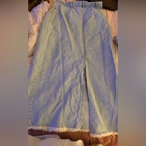 Vintage Bill Blass Jeans Denim Jean Maxi Skirt Raw Hem Womens Size 8
